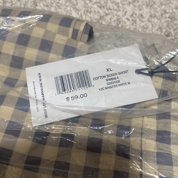 NWT WeWoreWhat Cotton Boxer Short in Whisper White Check Gingham - Picture 7 of 8